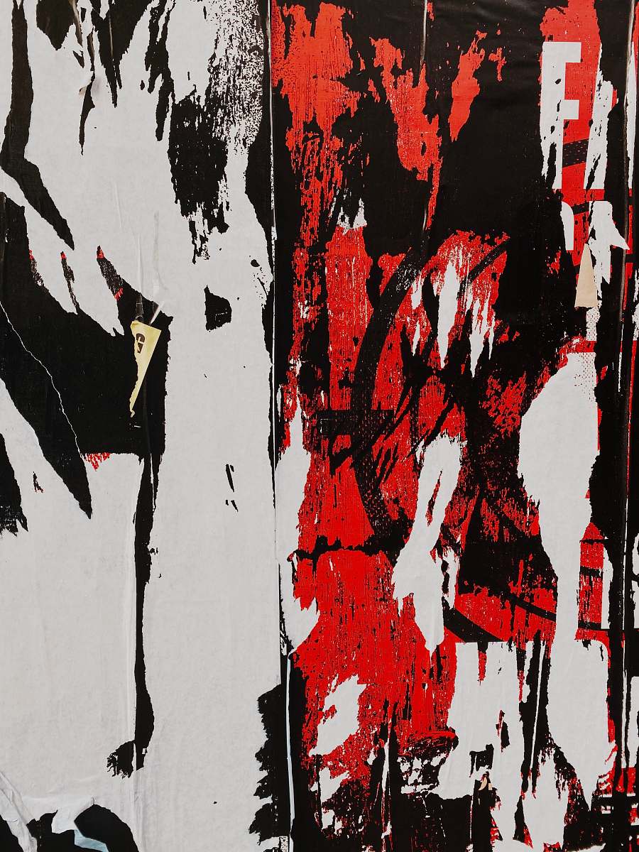 modern art black, white, and red abstract painting canvas